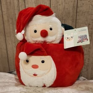 Blanket Gift Basket With Plush Santa